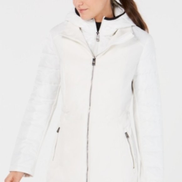 CK Quilted-Sleeve Soft-Shell Walker Jacket sS
